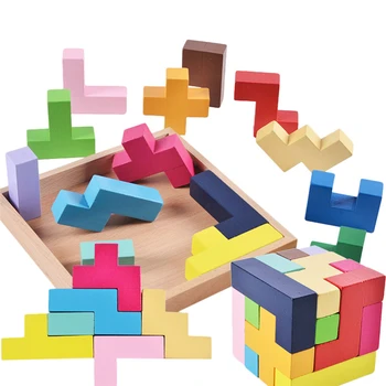 

Wooden 3D Puzzle Fancy Geometric Puzzles Children Early Learning Educational Intelligence Learning Toys Baby Kid Jigsaw Gift A20