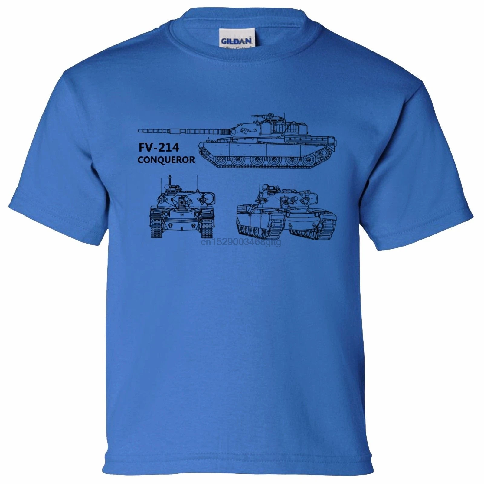 Уличная футболка для мальчиков с круглым вырезом и принтом Conqueror Tank Blueprint Thunder War