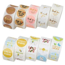 500pcs/Roll Thank You Stickers for Envelope Sealing Labels Gift Decorations Labels Noel New Year Wedding Birthday Party Supplies