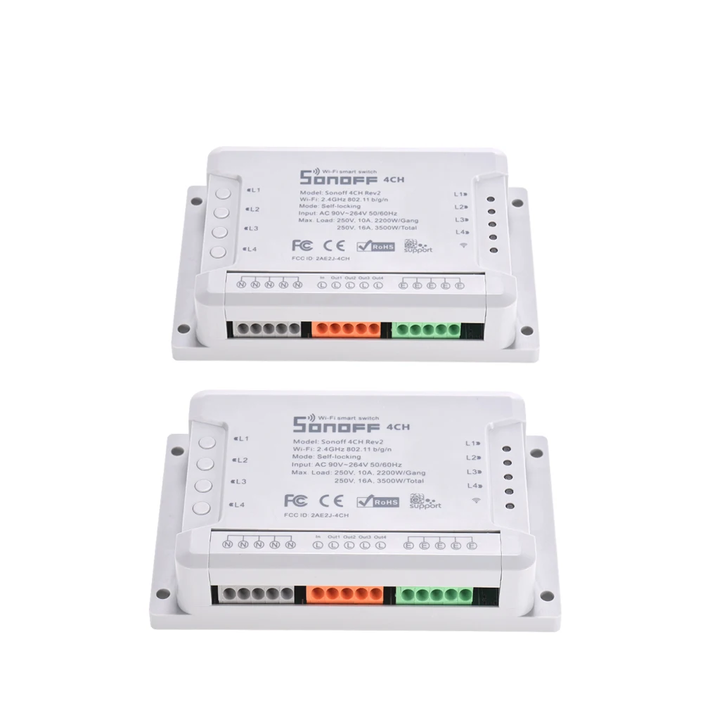 Sonoff 4CH R2 Wifi светильник смарт-коммутатор 4 канала электронный переключатель iOS Android приложение Управление Совместим с Alexa Google Home