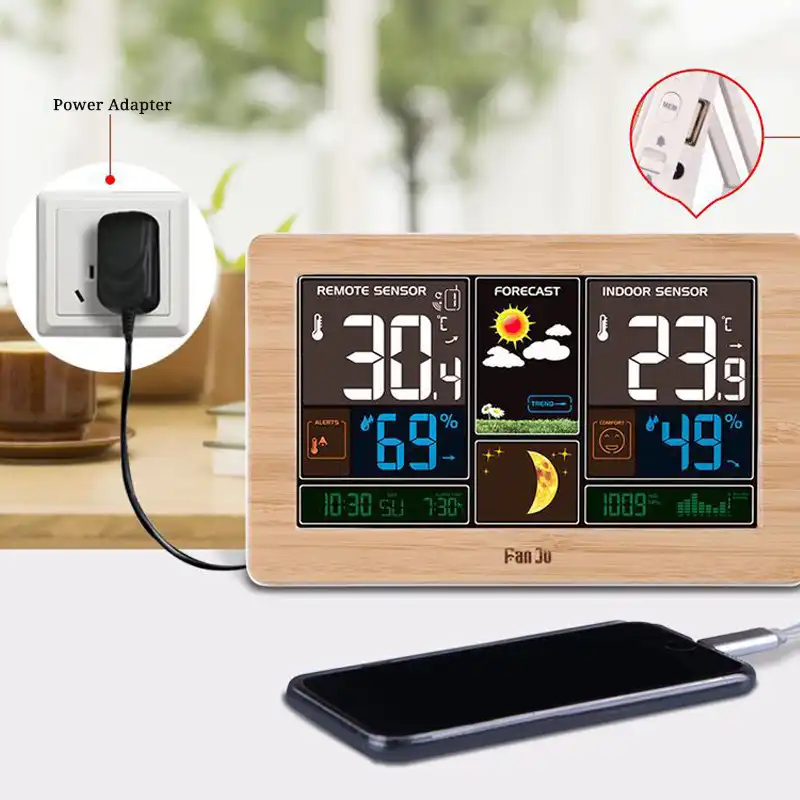 Led Screen Alarm Clock Calendar Moon Barometer Temperature