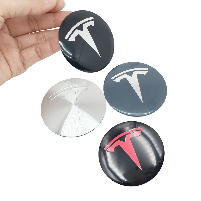 4PCS 56mm Car styling Tire Wheel Center hub Caps covers Stickers for Tesla model 3 X S Emblem Badge car Accessories | Автомобили и