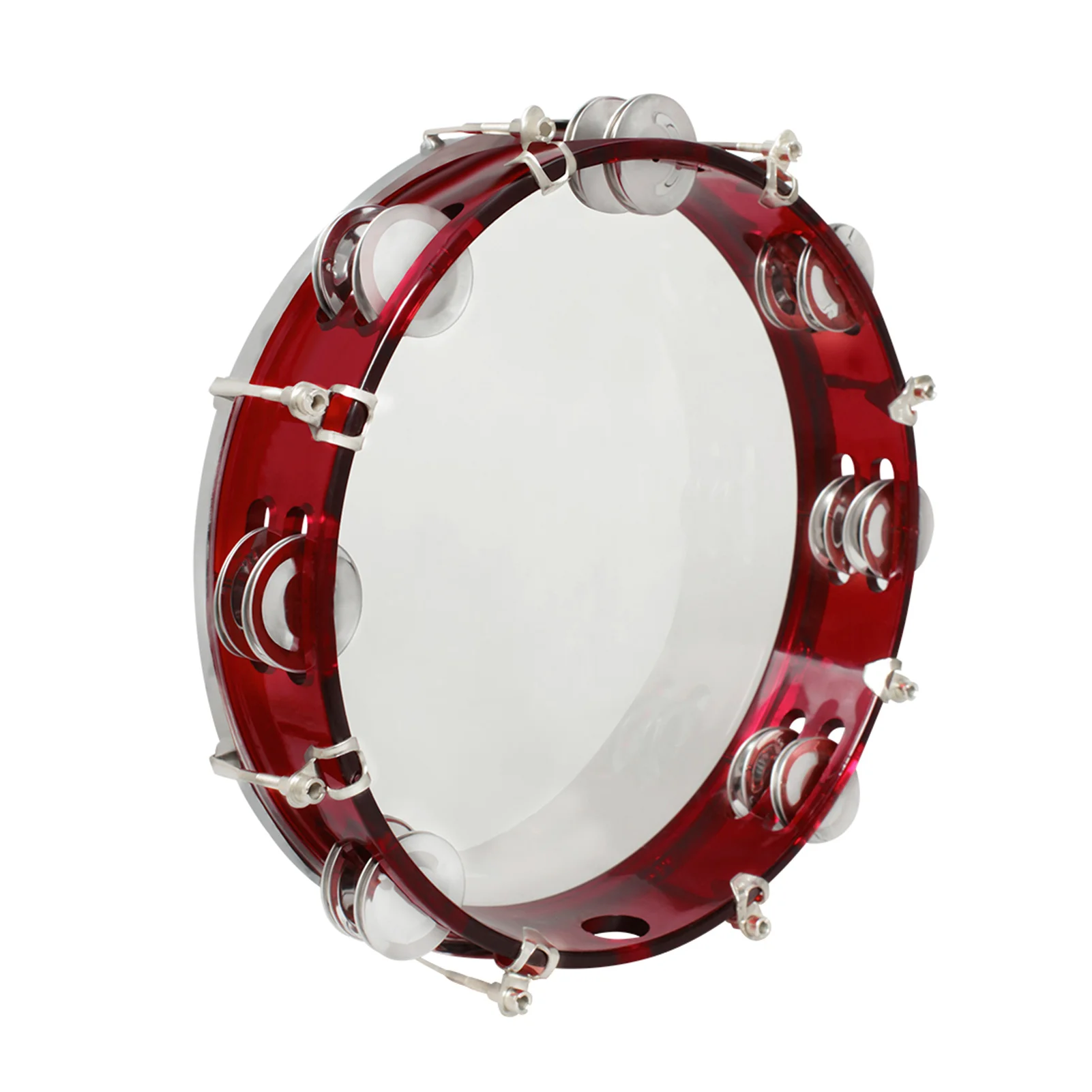 

10 Inch Handheld Tambourine Double Row Tambourine Drum Set Percussion Instrument Musical Educational Toy Instrument
