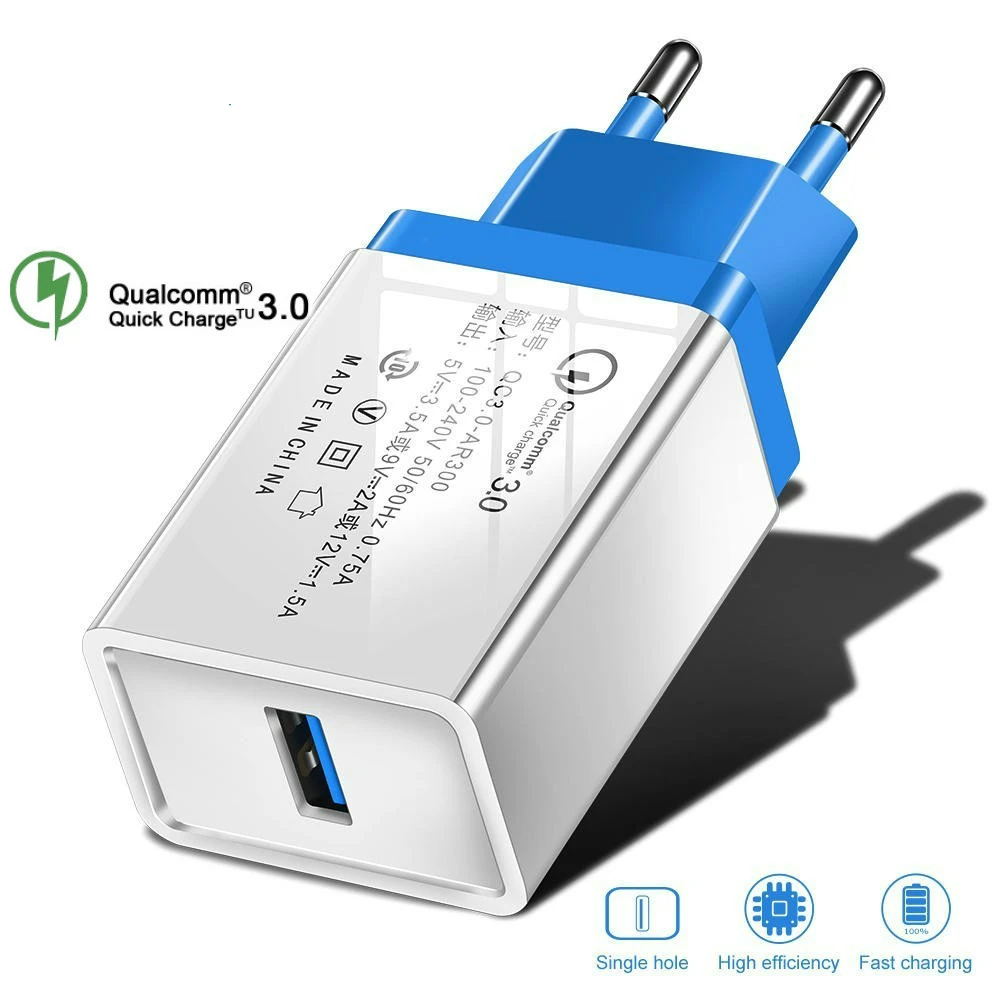 20 Pcs/lot Fast Charger QC 3.0 Travel Adapter Quick Charging 18W Portable Power Charger for iphone XS Xiaomi Samsung Huawei