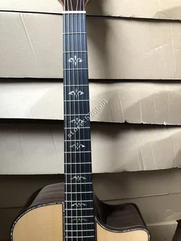 

High quality solid spruce top, 41 inch cutaway 914 acoustic guitar, electric guitarra with armrest