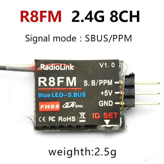 Radiolink R12DSM R12DS R9DS R8FM R8EF R8FM R6DSM R6DS R6FG R6F приемник 2,4G усилитель сигнала для передатчика радиоуправляемой модели к компьютеру - Цвет: R8FM