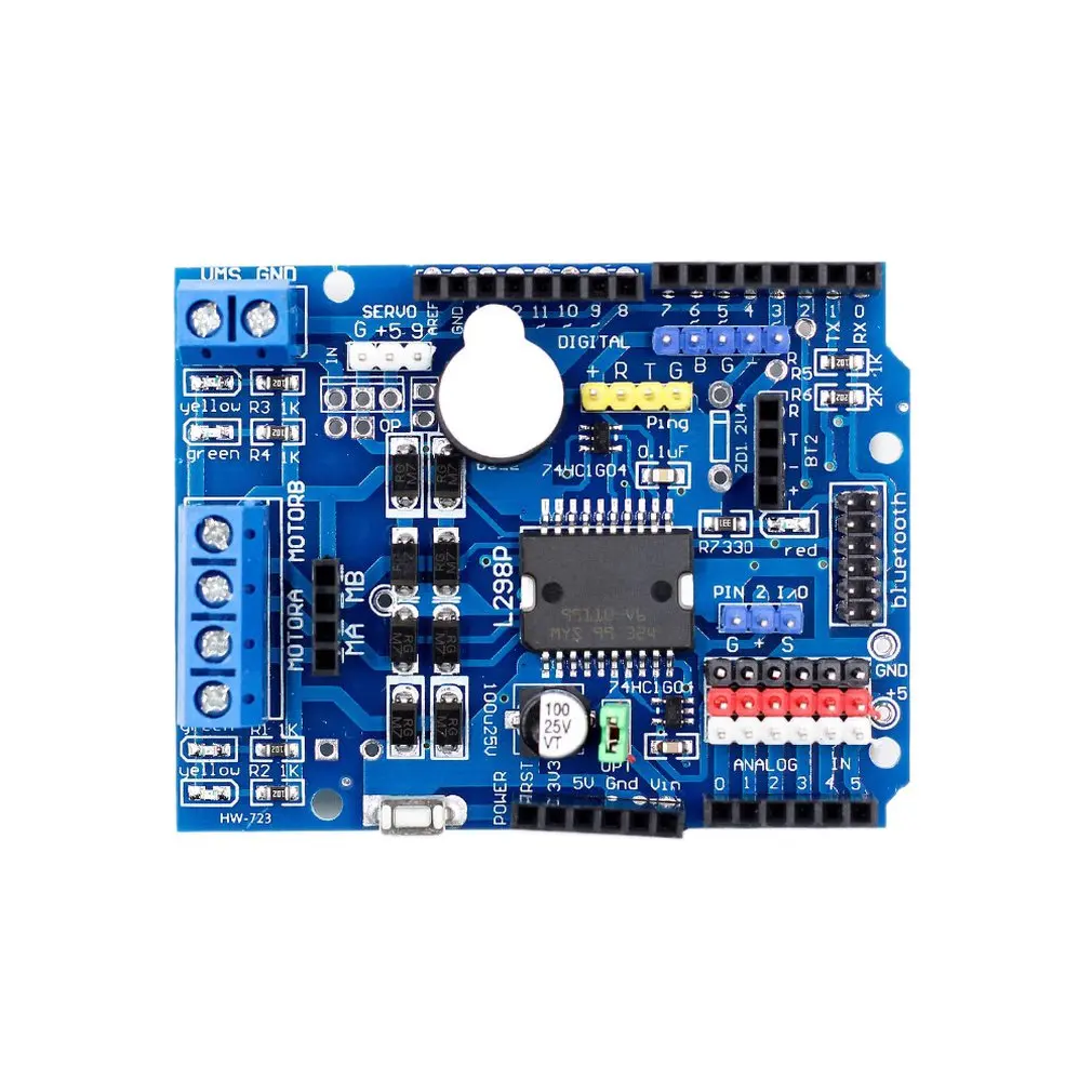 

L298P Motor Shield DC Motor Drive Blue Hardware High Tech Module Development Board Exquisitely Designed Durable