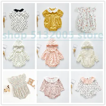 

Welfare-2020 Spring New Baby Infant Clothing Baby Girl Small Floral Doll Collar Jumpsuit Toddler Romper Baby Girl Romper