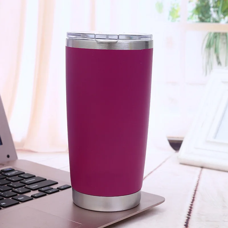 purple7 15 шт./партия монограмма с двойными стенками из нержавеющей стали 20 унций 30 унций чашка дорожная Автомобильная кружка изолированная термос для кофе пивные чашки сохраняет тепло - Цвет: purple7