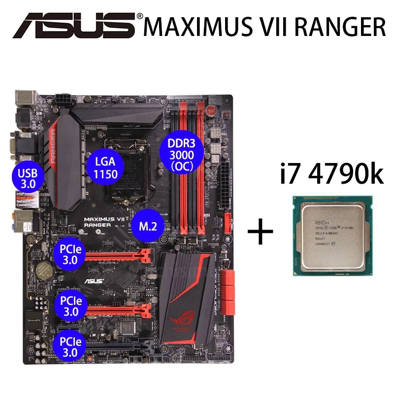 LGA 1150 Asus MAXIMUS VII RANGER Motherboard + CPU i7 4790K