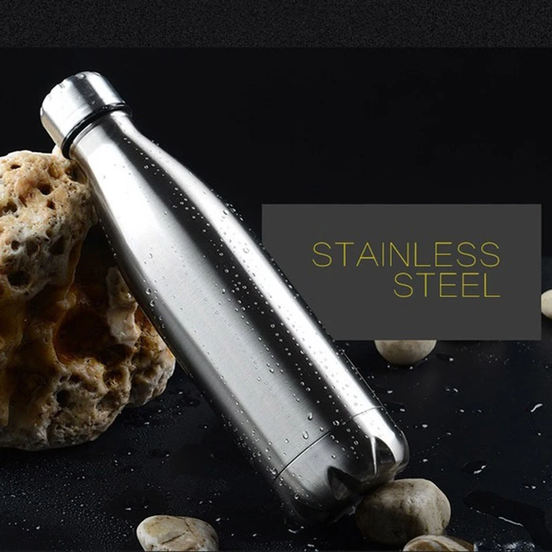 Free Custom Logo Name Double-Wall Insulated Vacuum Flask Stainless Steel Water Bottle BPA Free Thermos for Sport Water Bottles