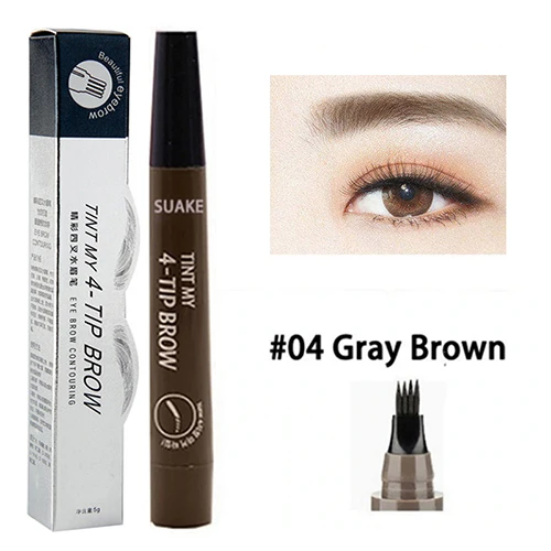 04 Тинт Microblading бровей ручка Водонепроницаемый 4 вилка кончик бровей Карандаш для татуировки длительный тонкий эскиз водостойкий гель для бровей карандаш - Цвет: 04