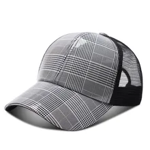 Женская клетчатая бейсбольная Кепка из сетчатой ткани, модная женская летняя козырек для отдыха, Освежающая дышащая Регулируемая Кепка