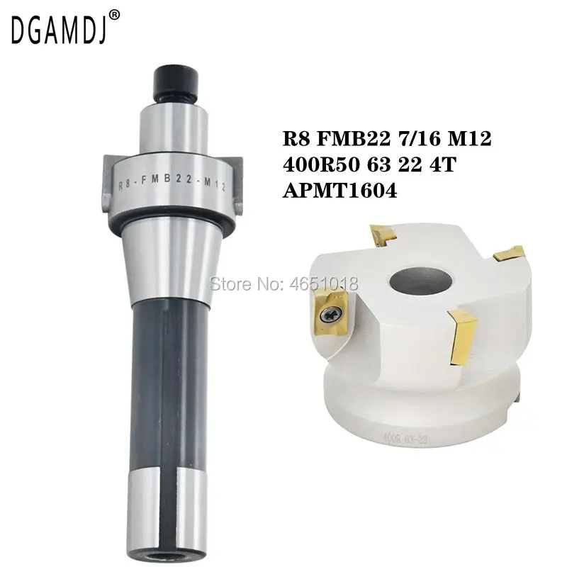 

Milling Machine R8 FMB22 7/16 M12 Face Milling Handle + BAP400R 63 50 22 4T Face Milling Cutter Head + 10PCS APMT1604 Blade