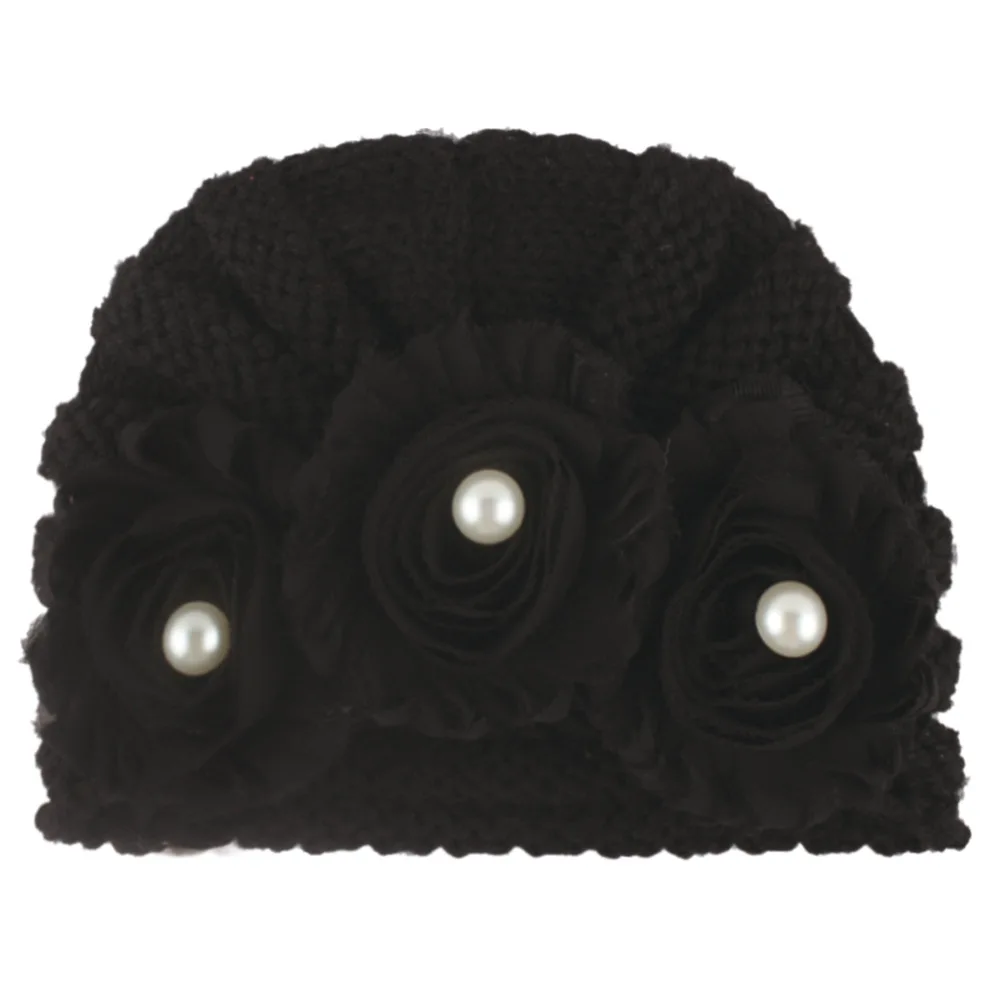 Детские шапки бини Boby девушка цветок тюрбан шапка Beanie головной убор Дети Купол шапки Мода Девушки Индия вязание шляпа