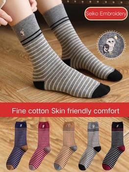 

Spring Autumn Medium sock Lovely Cartoon women's socks winter Absorb sweat Long Socks Breathable Socks are fun cycling socks