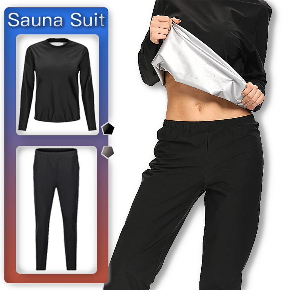 CAPMAP 2021 New Sauna Suit Ls Suitable For Women To Lose Weight Sweat Top Slim Fitness Clothing  Yoga Running Sports Set