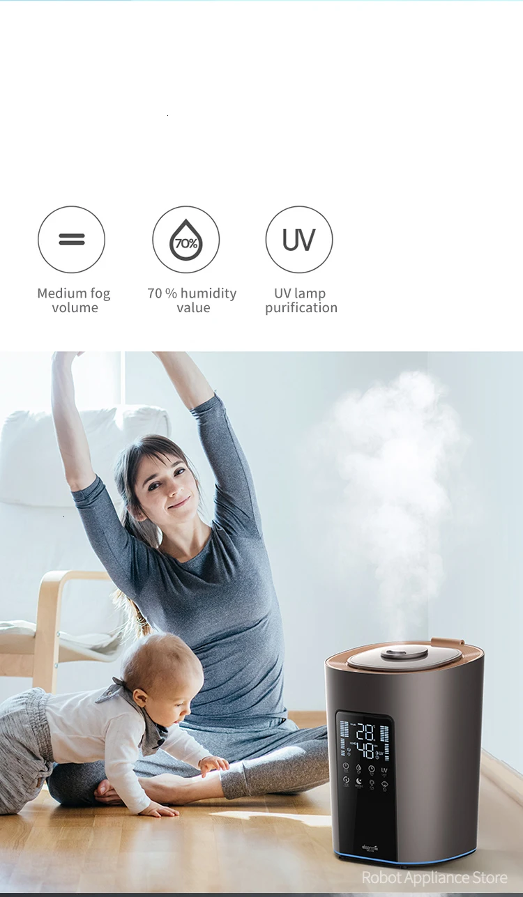 Увлажнитель Xiaomi Deerma 5L имеет интеллектуальную постоянную влажность и функции очистки увеличивают влажный домашний спальный