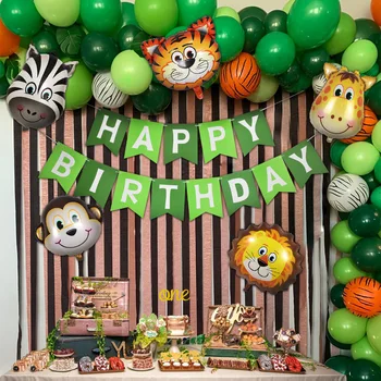 

The forest animals Dinosaur theme Children's baby The boy Party decoration Room birthday Balloon arrangement package