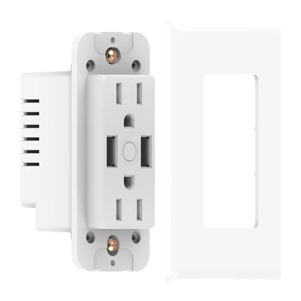 WiFi умная розетка с двумя USB зарядными устройствами приложение и Голосовое управление совместимость с Alexa и Google мониторинг энергии электрическая настенная розетка