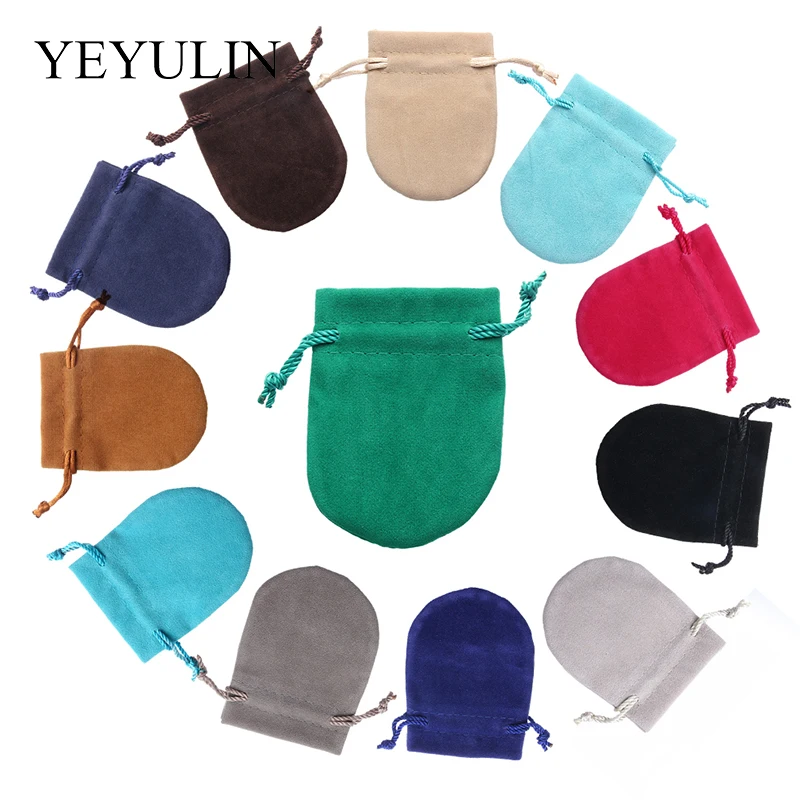 

10Pcs/lot Colorful Drawstring Velvet Bag Jewelry Packaging Velvet Drawstring Pouches Gift Bags Can Customized