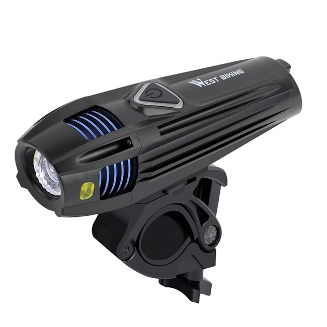 Black Blue West biking велосипед передний свет USB Перезаряжаемый велосипедный фонарик руль светодиодный водостойкий налобный фонарь велосипедные фары для велосипеда - Цвет: Black Blue