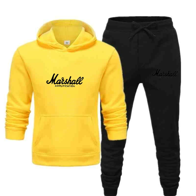 

hot sale Spring and Autumn Marshall Hoodie Set Men's Casual Hoodie Men's Fashion Sweatshirt +Pants 2-Piece Hip Hop Brand Street