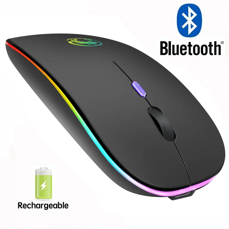 

Wireless Mouse RGB Bluetooth Computer Mouse Silent Rechargeable Ergonomic Mause With LED Backlit USB Optical Mice For PC Laptop