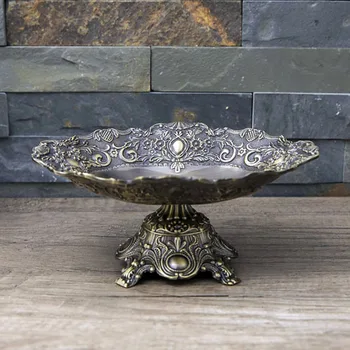 

Small Size 18cm Metal Fruit Tray Candy Bowl Vintage Home Decoration Art Craft Snack Storage Basket Organizer