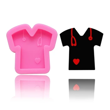

Keychain Pendant Resin Mold Comb Heart Bottle T-shirt Silicone Molds Craft Tools 83XF