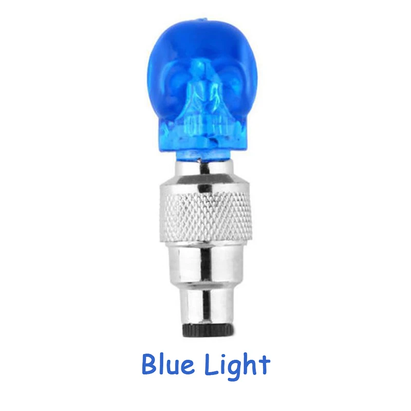 D - Blue Light Велосипедный клапан для шин, колпачок для велосипедной шины, колпачок для велосипедной шины с черепом, Алмазная форма, светодиодный горный велосипед, аксессуары для велосипедной шины - Цвет: D - Blue Light