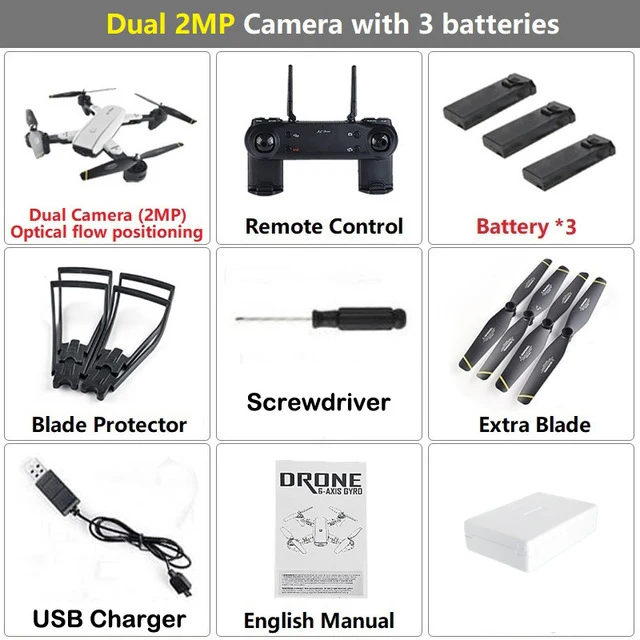Горячее предложение! SG700 WiFi FPV RC Дрон 2MP WiFi HD Двойная камера дроны Квадрокоптер складной удерживающий высоту оптический режим слежения Дрон - Цвет: Dual 2MP 3B box2