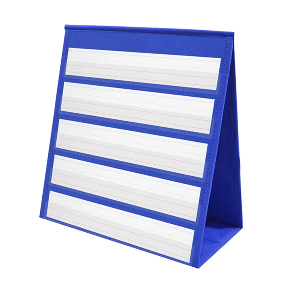 Desktop Pocket Chart Teaching Double-sided Self-standing Foladble for Classroom Small blackboard WWO66