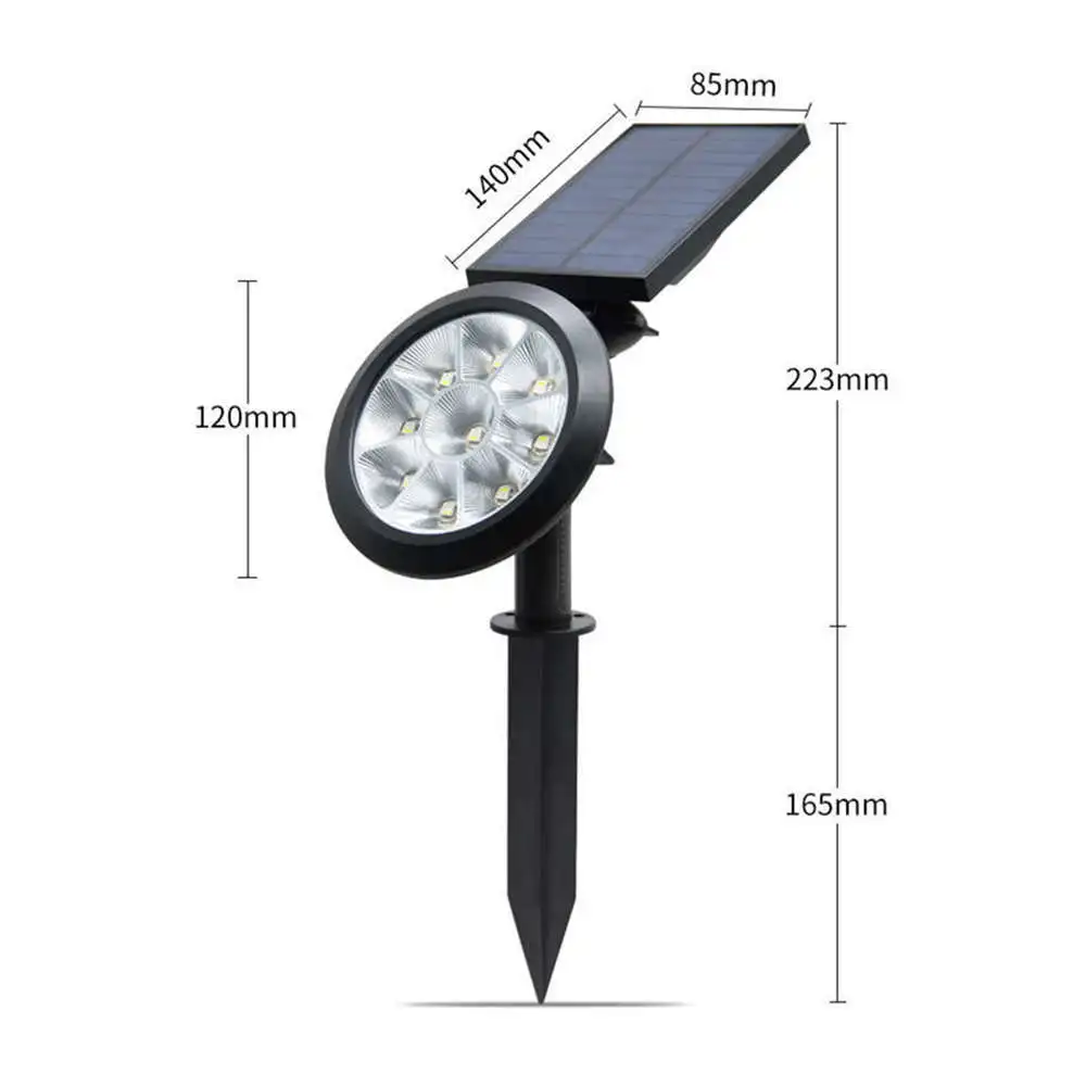 Открытый газонное освещение на солнечной лампы 9LED белый/теплый белый, двойной Цвет встроенные лампы двор балконное освещение трансграничной
