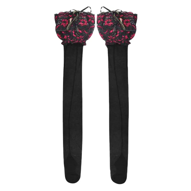Fashion Women Hollow Out Stockings Print Sexy Lingerie Lace Splicing Panty Free Size Stockings Hot Sale 30N21