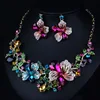 Zlxgirl jewelry Classice Fashion women's wedding jewelry sets colorful Enamel flower necklace with earring accessory ► Photo 2/2