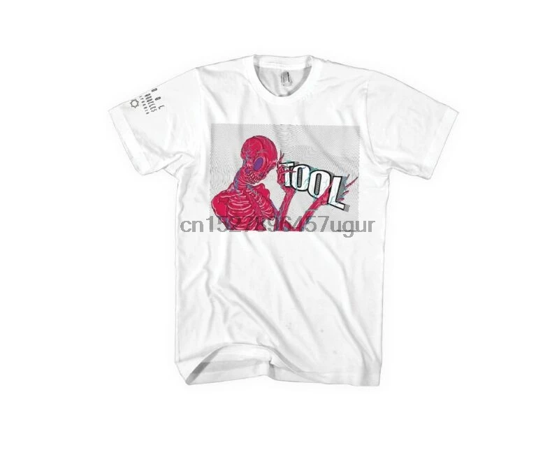 Authentic TOOL Band Skeleton Holding Logo Slim Fit T-Shirt White S-2XL NEW |
