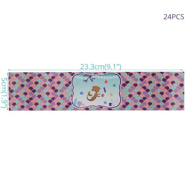 24pcs bottle sticker MEIDDING девушка день рождения одноразовая посуда набор Русалка Вечерние воздушные шары тарелки чашки баннер для свадебного оформления Baby Shower - Цвет: 24pcs bottle sticker