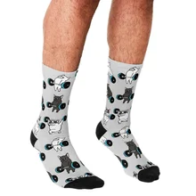 

2021 Funny Men's socks Bear Weightlifting pattern Printed hip hop Men Happy Socks cute boys street style Crazy Socks for men