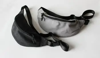 

Korean version solid color men's and women's waist bag outdoor cycling travel chest bag canvas multi-function bag mobile phone s