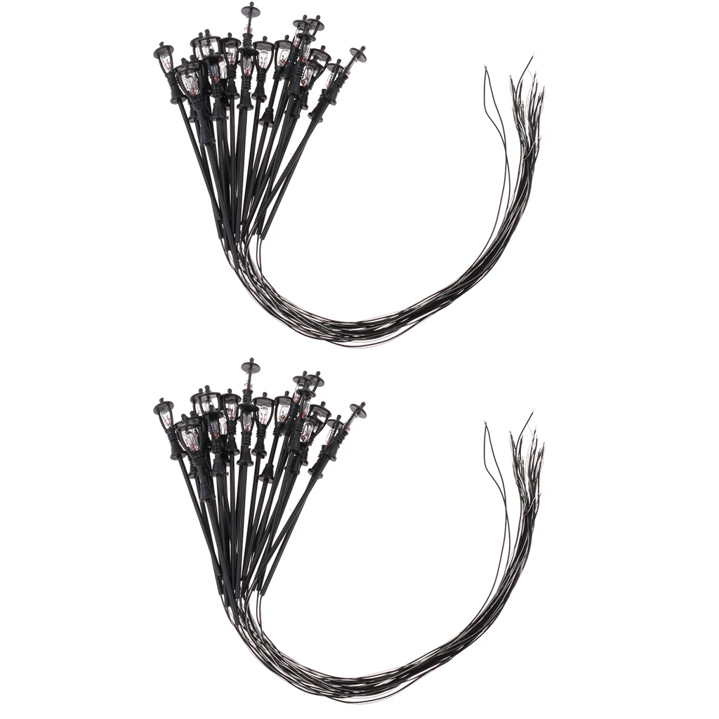 Set of 40 Model Railway Train Lamp Post Street Lights Fairy Garden