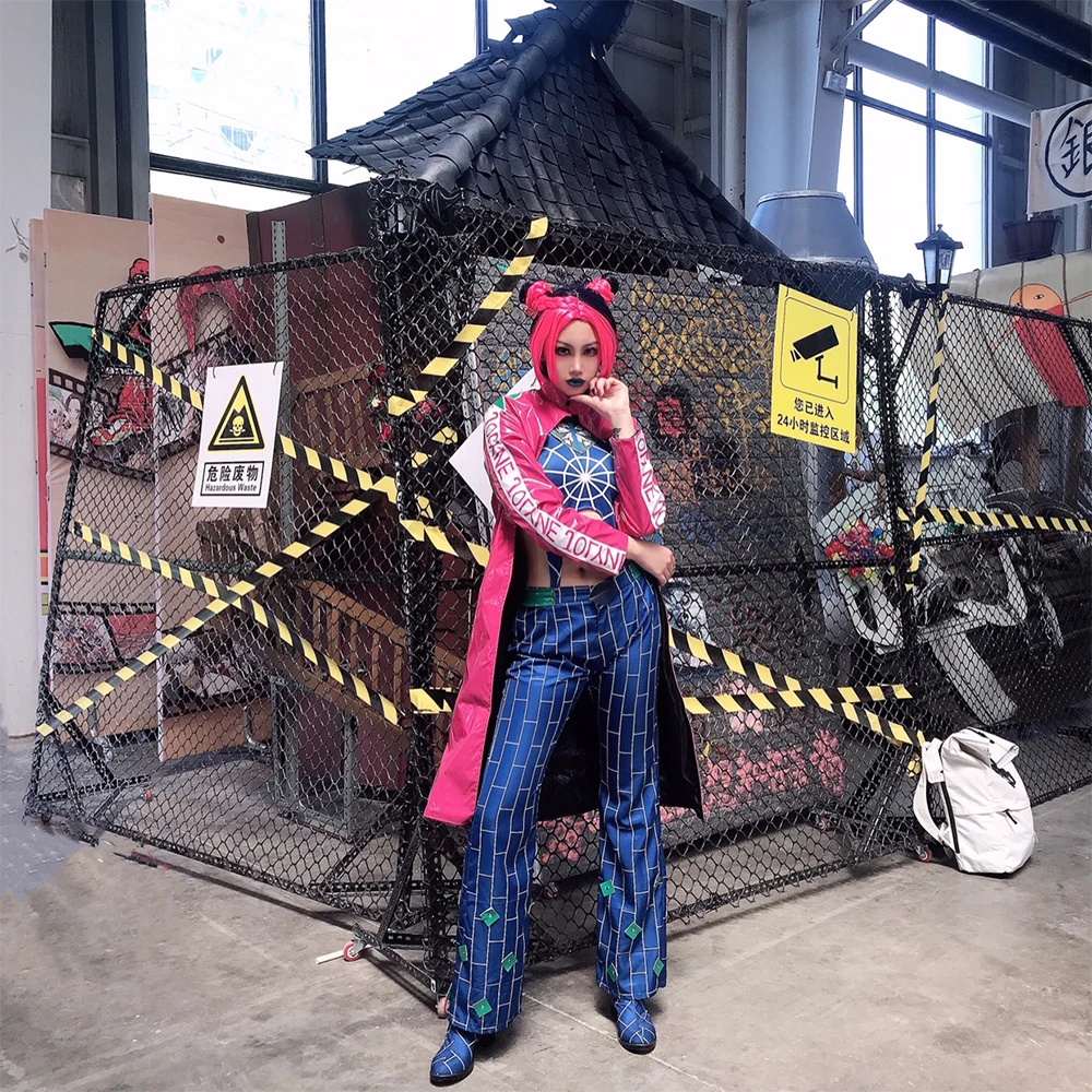 Аниме JOJO для невероятное приключение Jolyne Cujoh Кудзе Косплэй костюм Хэллоуин| |