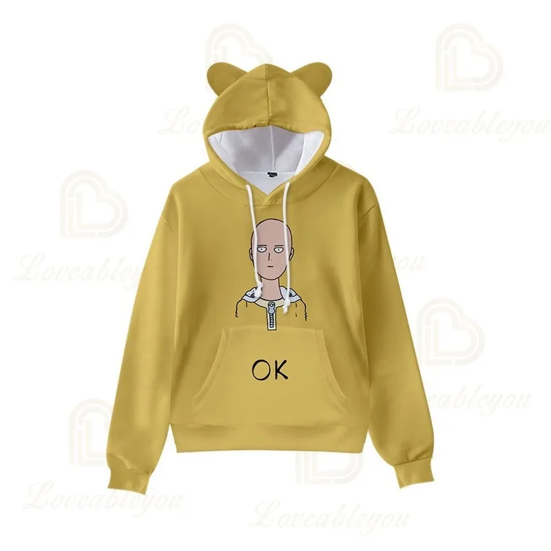 

2020 New Arrival Anime One Punch Man 3d Printed Women Cosplay Clothes Cat Ear Hooded Children's Wear Hoodies