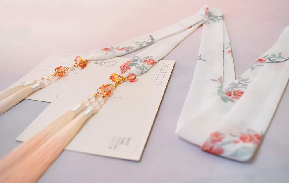 Guofeng девушка Hanfu аксессуары для волос древний ветер лента для волос кисточкой свежие стримеры