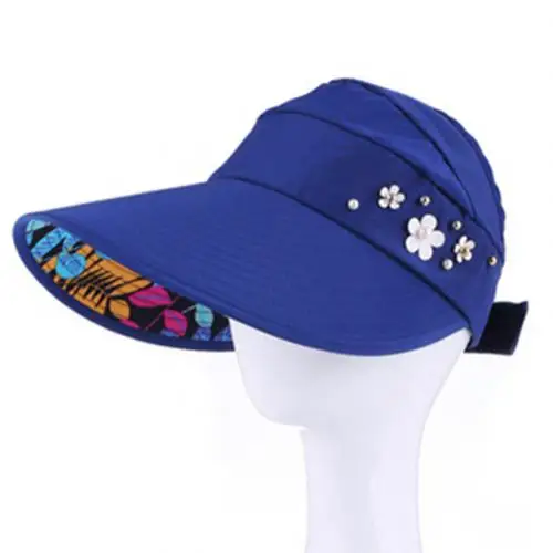 Hat Women autumn casual wild travel UV protection Korean version of the foldable sun protection sun hat visor hat - Цвет: Тёмно-синий