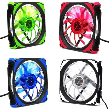 

12CM Plastic PC Computer Laptop Case Cooling LED Fan Light Glare Cooler Radiator Device Accessories
