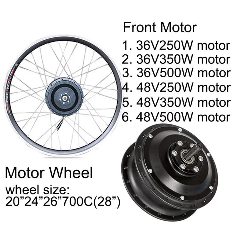 36 v/48 v 250w 350w E-bike переднее колесо для электрического велосипеда конверсионный комплект для ebike бесщеточная система коробки передач велосипедный двигатель eletrica
