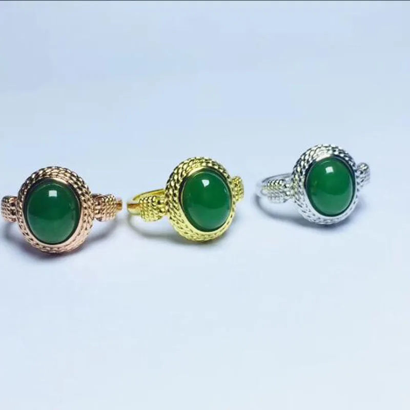 Настоящее сертифицированное натуральное Хотан Jade Jasper 925 пробы серебро Мужские Женские Амулет зеленый нефрит кольца размер регулируемый лучшие подарки