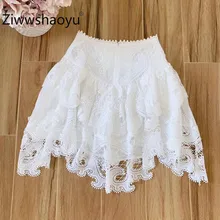 *#Best Price Ziwwshaoyu Boho Runway Designer Cotton Women's Skirt Exquisite Openwork Embroidery Asymmetry Boho White Skirt *#Best Price Ziwwshaoyu Boho Runway Designer Cotton Women's Skirt Exquisite Openwork Embroidery Asymmetry Boho White Skirt