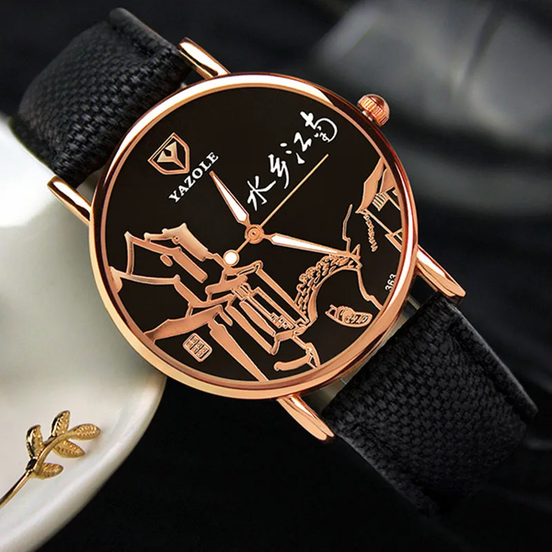 Новинка Yazole женские часы модные женские часы кварцевые часы китайский стиль дизайнерские женские Mujer Relogio - Цвет: black a